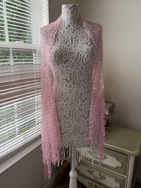NWT Kirks Folly Fairyland Eyelash Scarf Pixie Pink Shawl Cover Up
